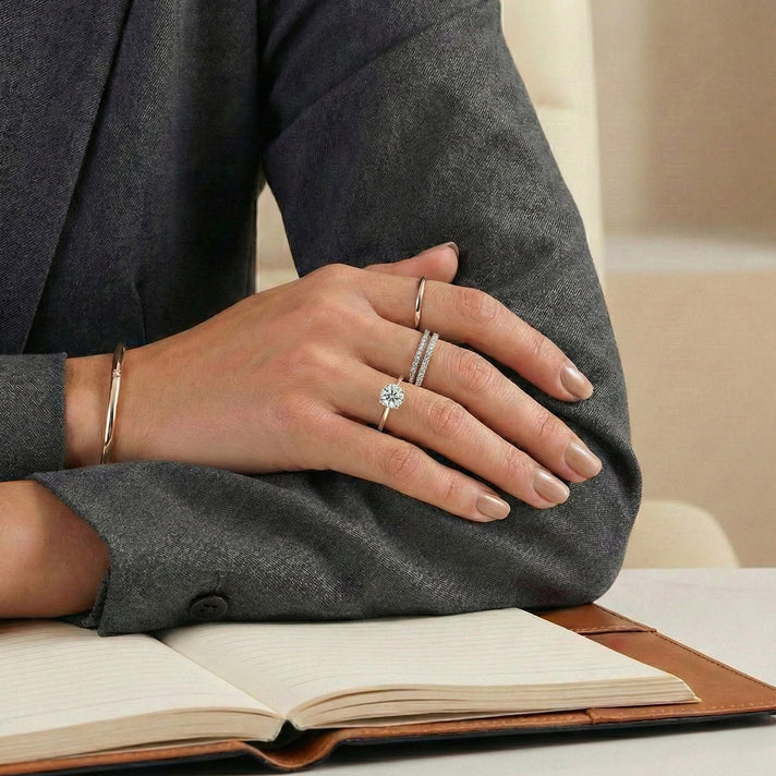 LUXURIANT Lab Grown Diamond (SI G/H) Solitaire Ring in 18K Vermeil Rose Gold Plated Sterling Silver 8028365 2