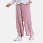 Tamsy Wide Leg Lounge Trousers with Pockets (Size L) - Dusty Pink_8029083_2