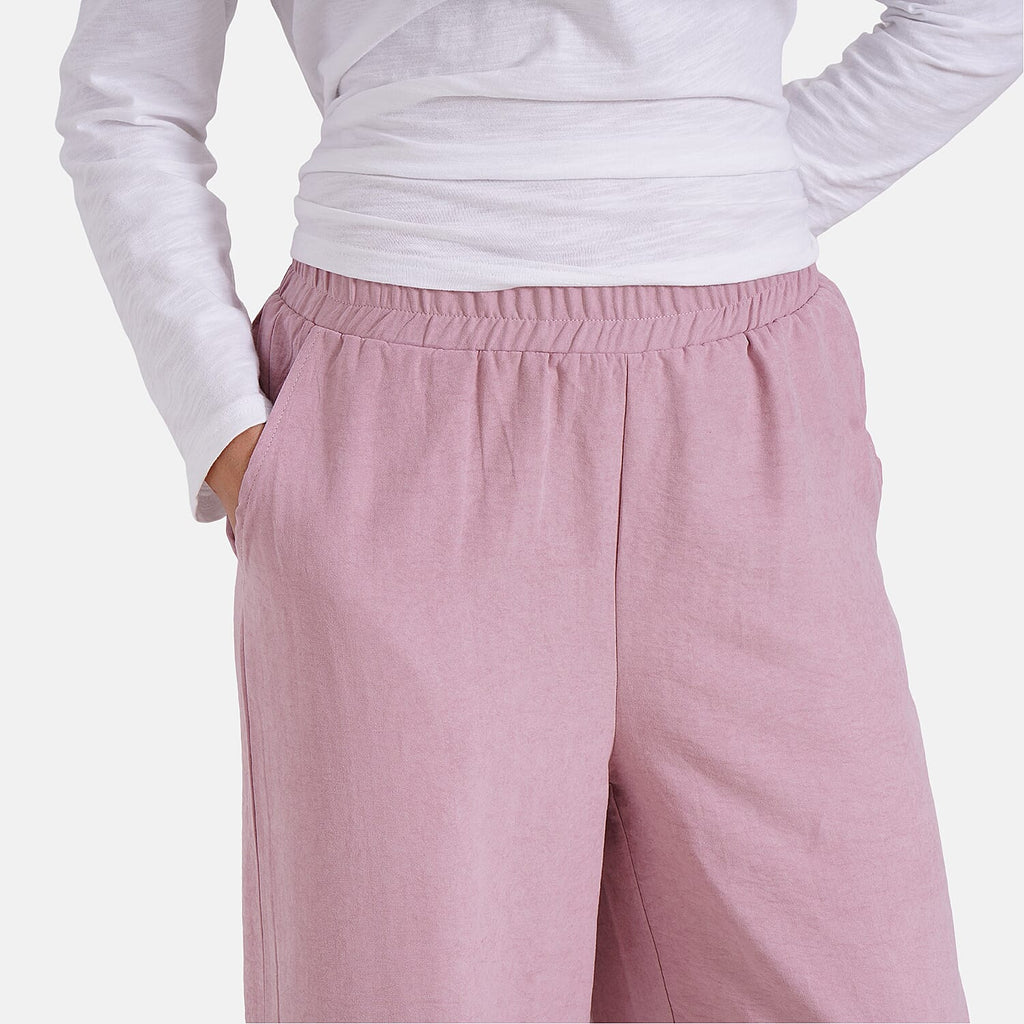 Tamsy Wide Leg Lounge Trousers with Pockets (Size L) - Dusty Pink_8029083_4