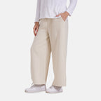Tamsy Wide Leg Lounge Trousers with Pockets (Size L) - Cream_8029125_2