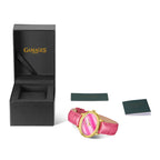 GAMAGES OF LONDON Limited Edition Alluring Diamond Swiss  Movement Water Resistant Ladies Watch - Pink Leather Strap - With 5 Year Warranty_8030238_4