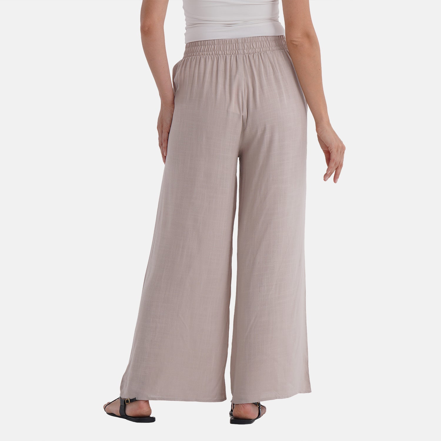 La Marey Casual Wide Leg Trousers with Elastic Waist (Size 20 to 22) - Beige V32528030 2
