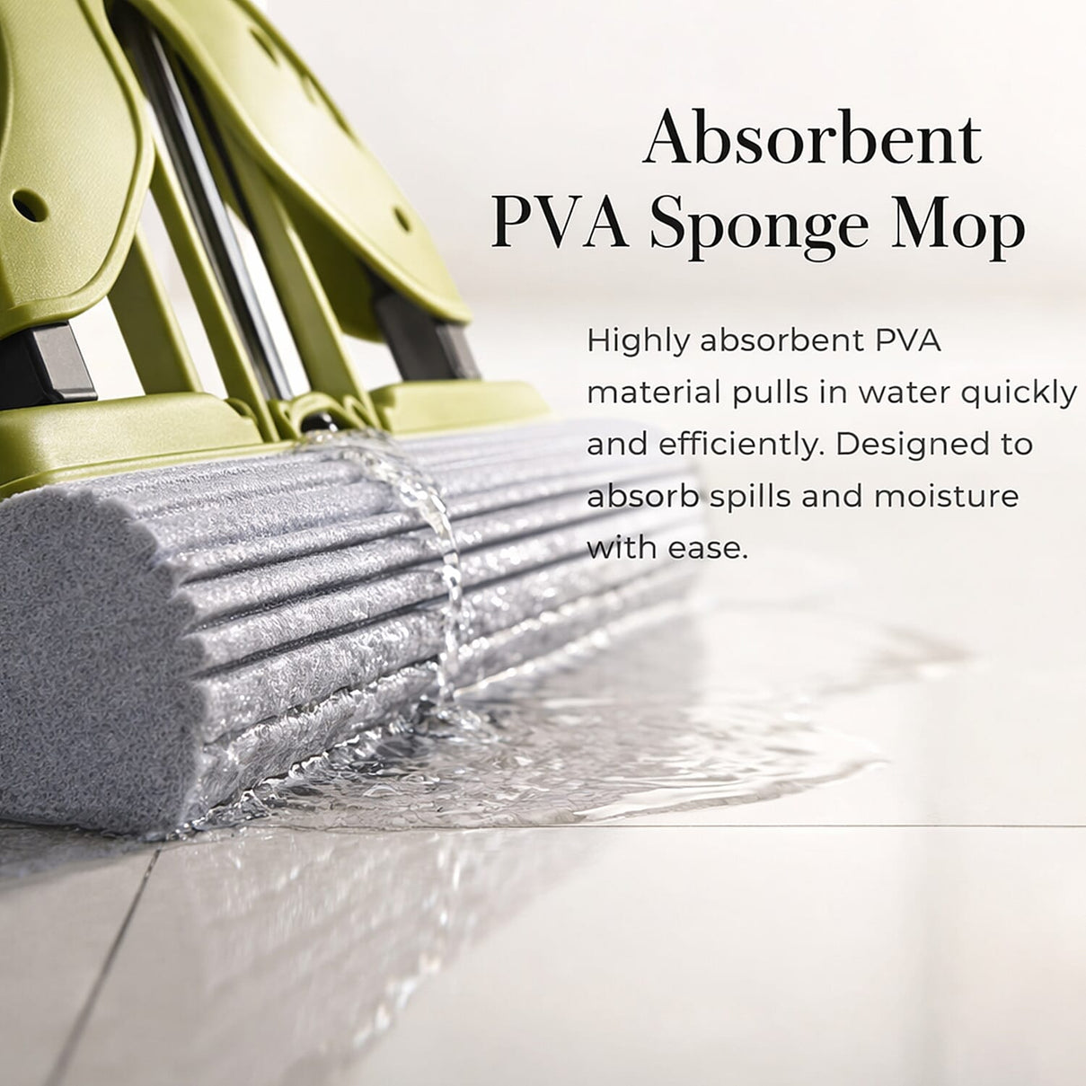 Floor Mop with Absorbent PVA Head and 3-Section Stainless Steel Handle (122cm) 8030524 3