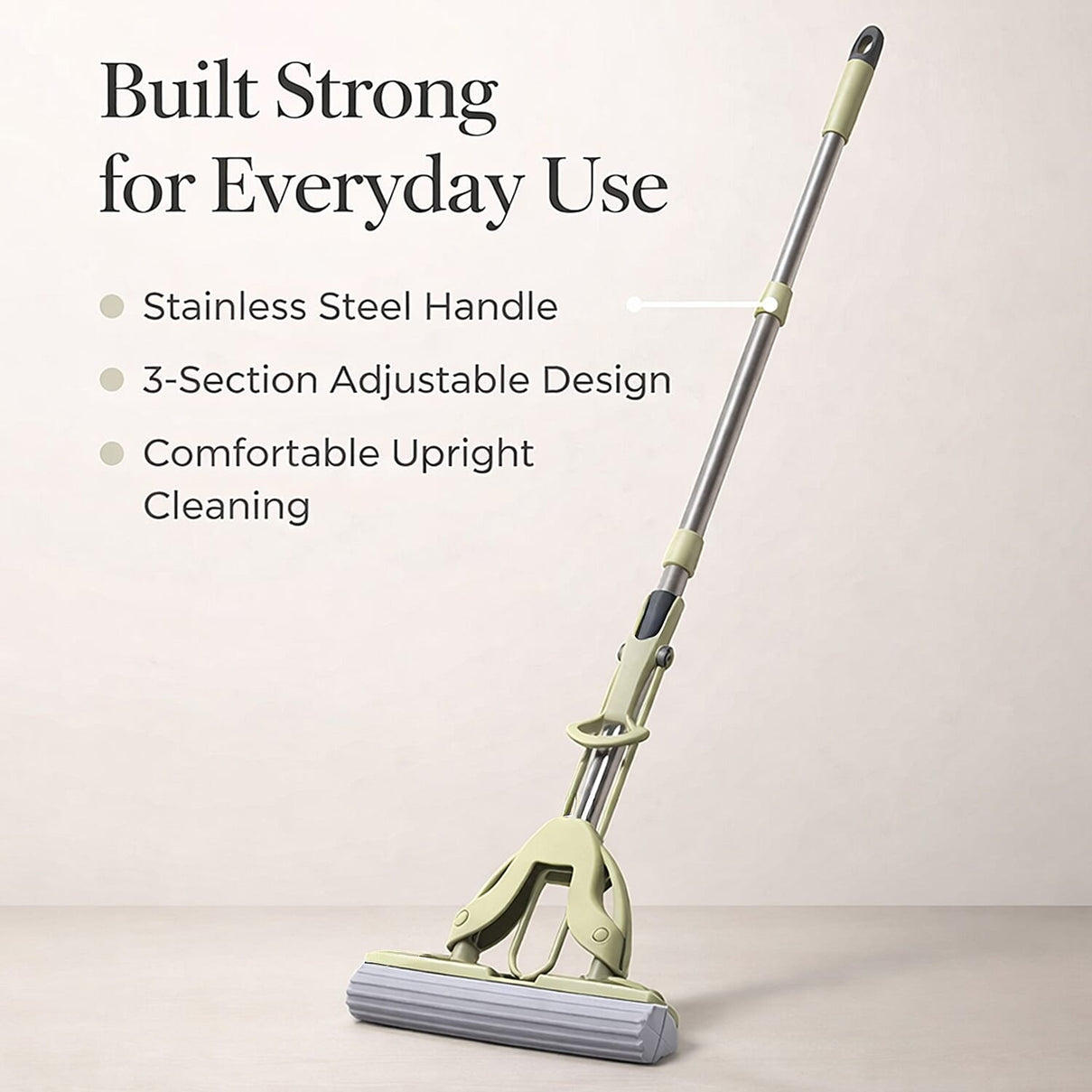 Floor Mop with Absorbent PVA Head and 3-Section Stainless Steel Handle (122cm) 8030524 5
