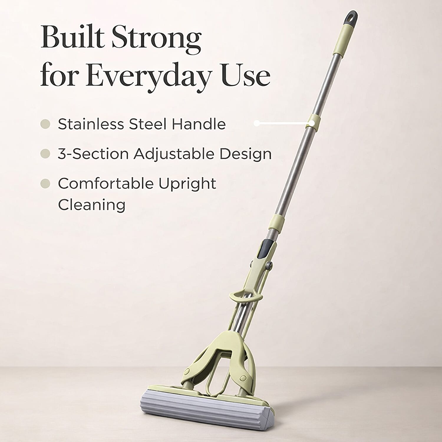 Floor Mop with Absorbent PVA Head and 3-Section Stainless Steel Handle (122cm) 8030524 5