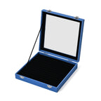 Velvet Glass Lid Multi Row Ring Display Organiser Box - Teal & Black_8030865
