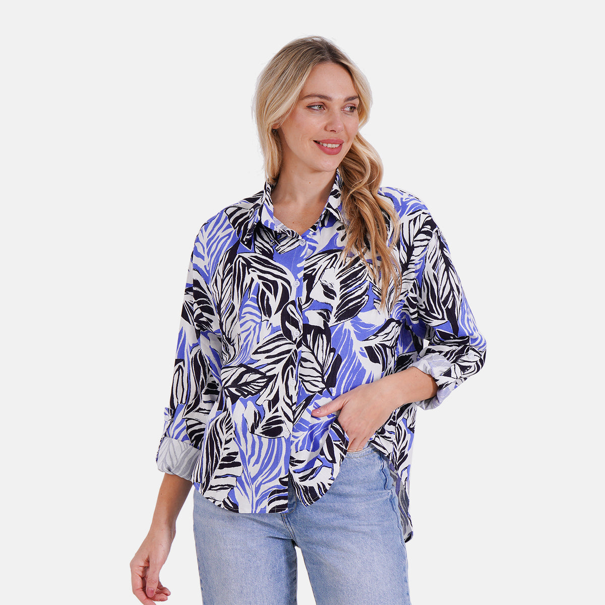 Tamsy Leaf Print Long Sleeve Shirt 8032042 4