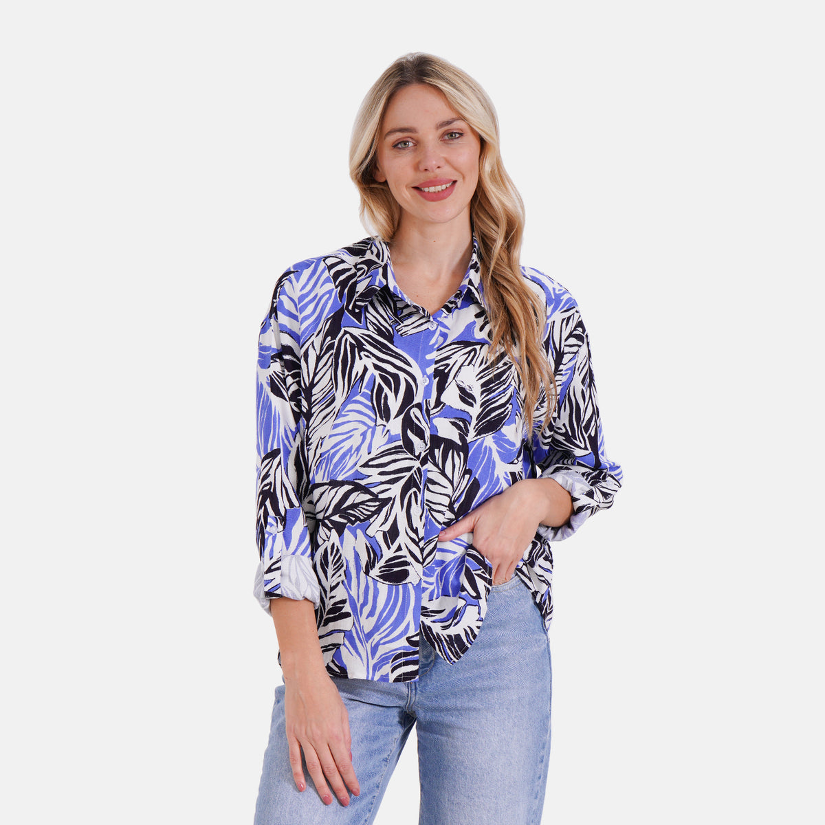 Tamsy Leaf Print Long Sleeve Shirt 8032042 5
