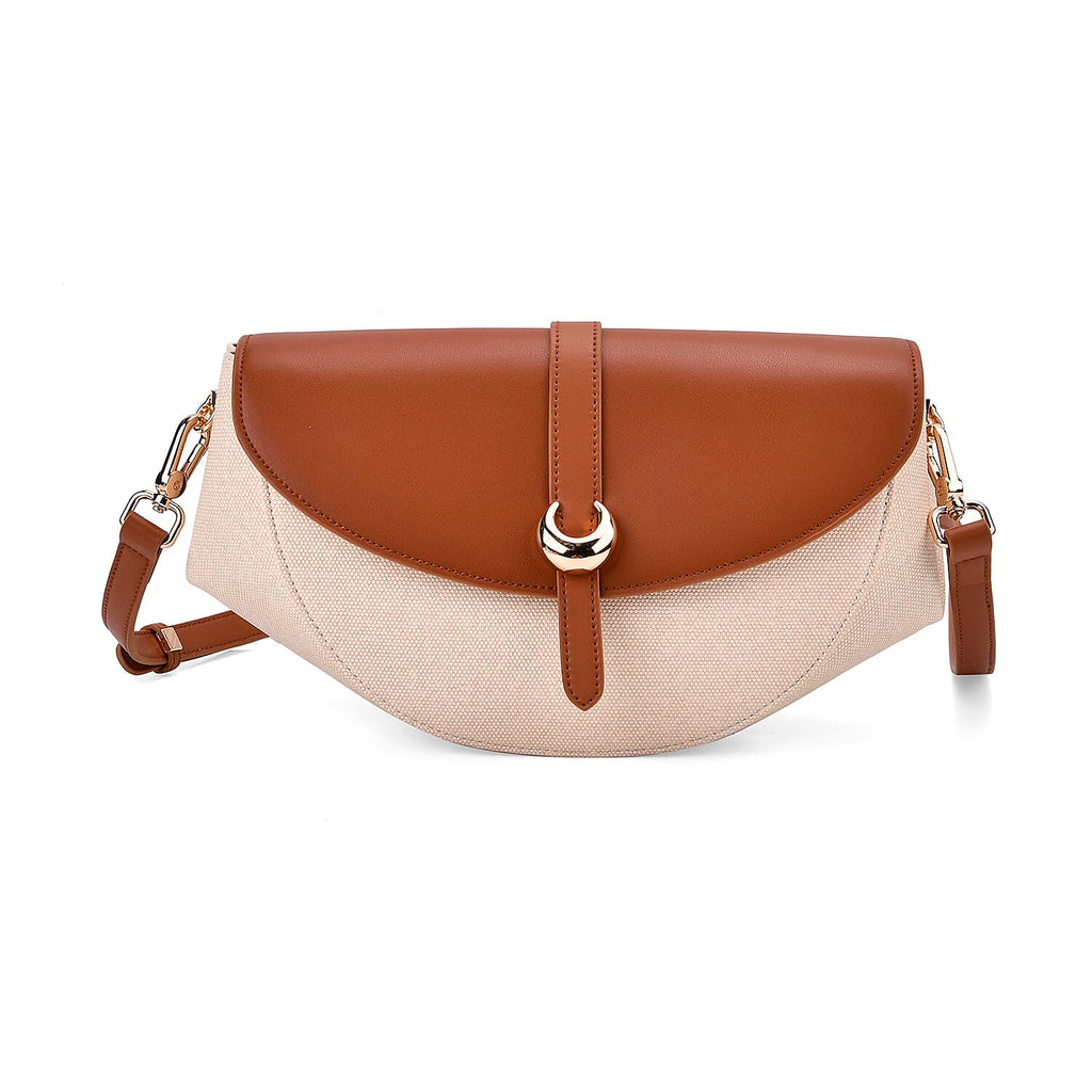 Grand Pelle Limited Edition Genuine Leather Bag - Tan & Beige_8033679_4