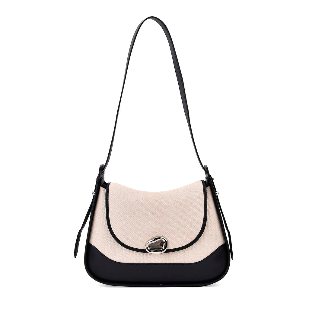 Grand Pelle Limited Edition Genuine Leather Bag - Black & White_8033704