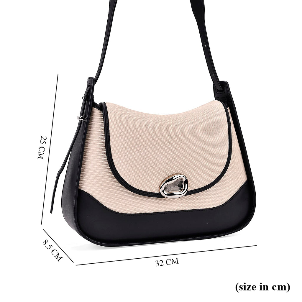 Grand Pelle Limited Edition Genuine Leather Bag - Black & White_8033704_3
