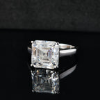 The 5ct Royal Asscher - Moissanite Asscher Cut Ring in Rhodium Overlay Sterling Silver 5.00 Ct._8033890_1