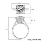 The 5ct Royal Asscher - Moissanite Asscher Cut Ring in Rhodium Overlay Sterling Silver 5.00 Ct._8033891_5