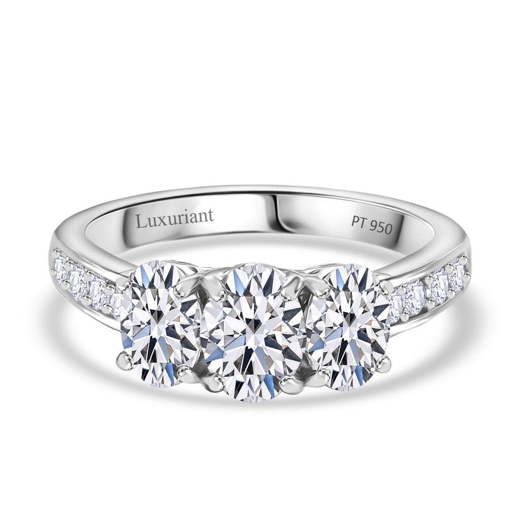 Luxuriant - 950 Platinum SGL Certified Lab Grown Diamond (VS/EF) Ring 2.09 Ct, Platinum Wt. 5.90 Gms._8034993