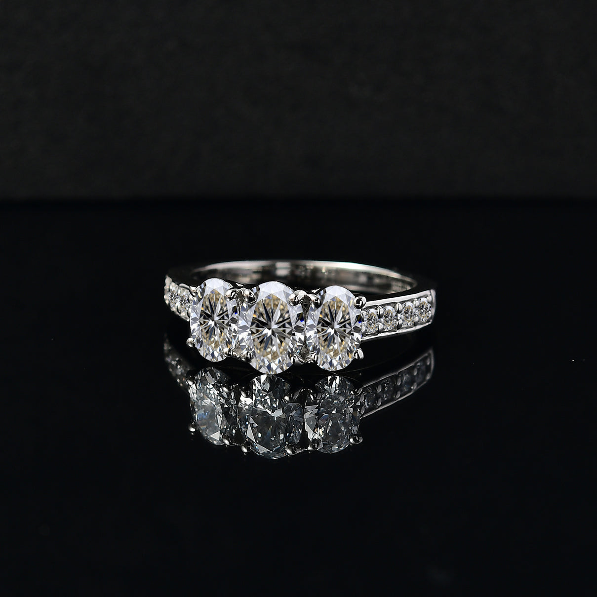 LUXURIANT 2 Ct. Lab Grown Diamond Trilogy Ring in 950 Platinum, SGL Certified 8034993 2