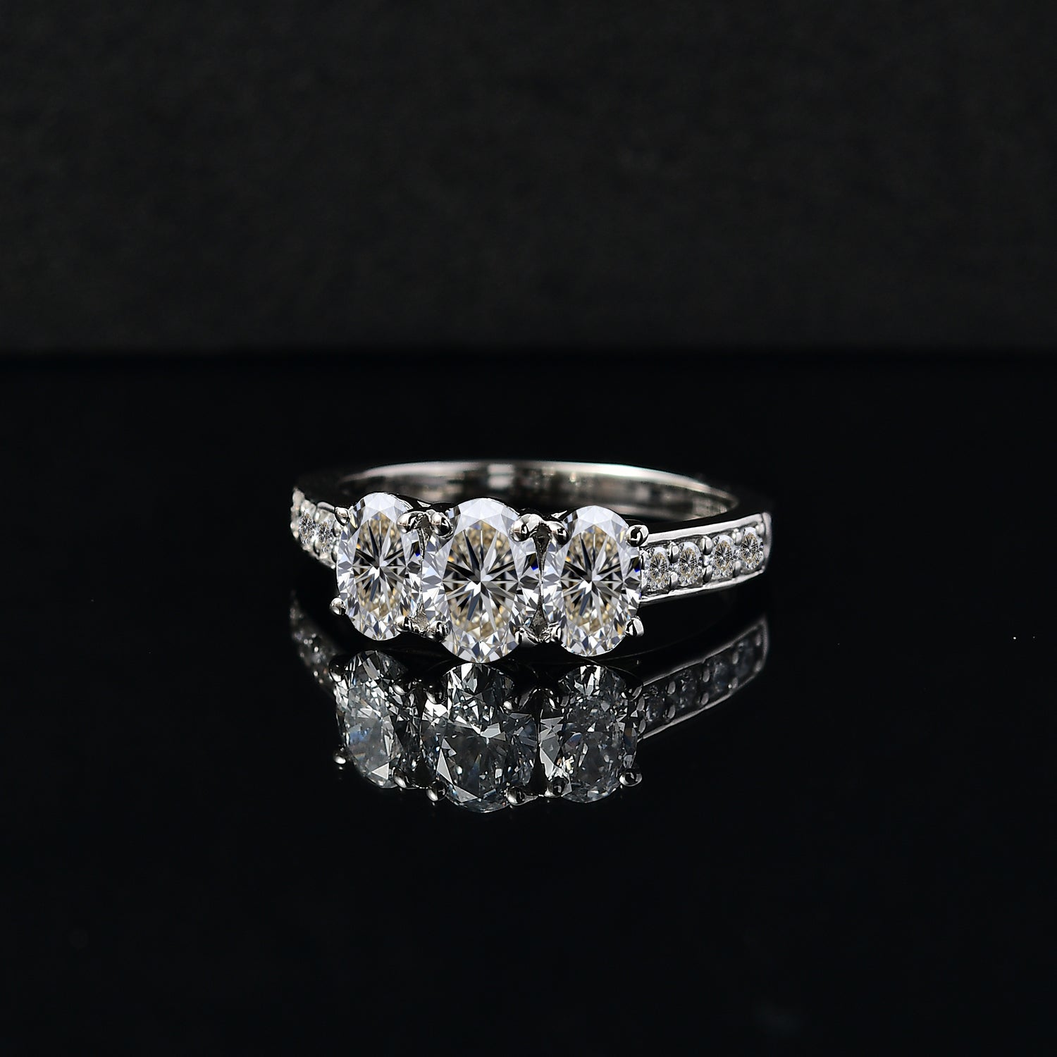 LUXURIANT 2 Ct. Lab Grown Diamond Trilogy Ring in 950 Platinum, SGL Certified 8034993 2