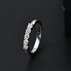 Luxuriant - Lab Grown Diamond (SI/G-H) 5 Stone Band Ring in Rhodium Overlay Sterling Silver 0.45 Ct_8036375_1