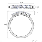 Luxuriant - Lab Grown Diamond (SI/G-H) 5 Stone Band Ring in Rhodium Overlay Sterling Silver 0.45 Ct_8036375_5