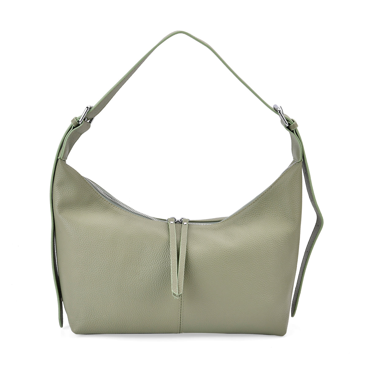 Designer Inspired Genuine Leather Shoulder Bag with Adjustable Strap - Green 8037365 0