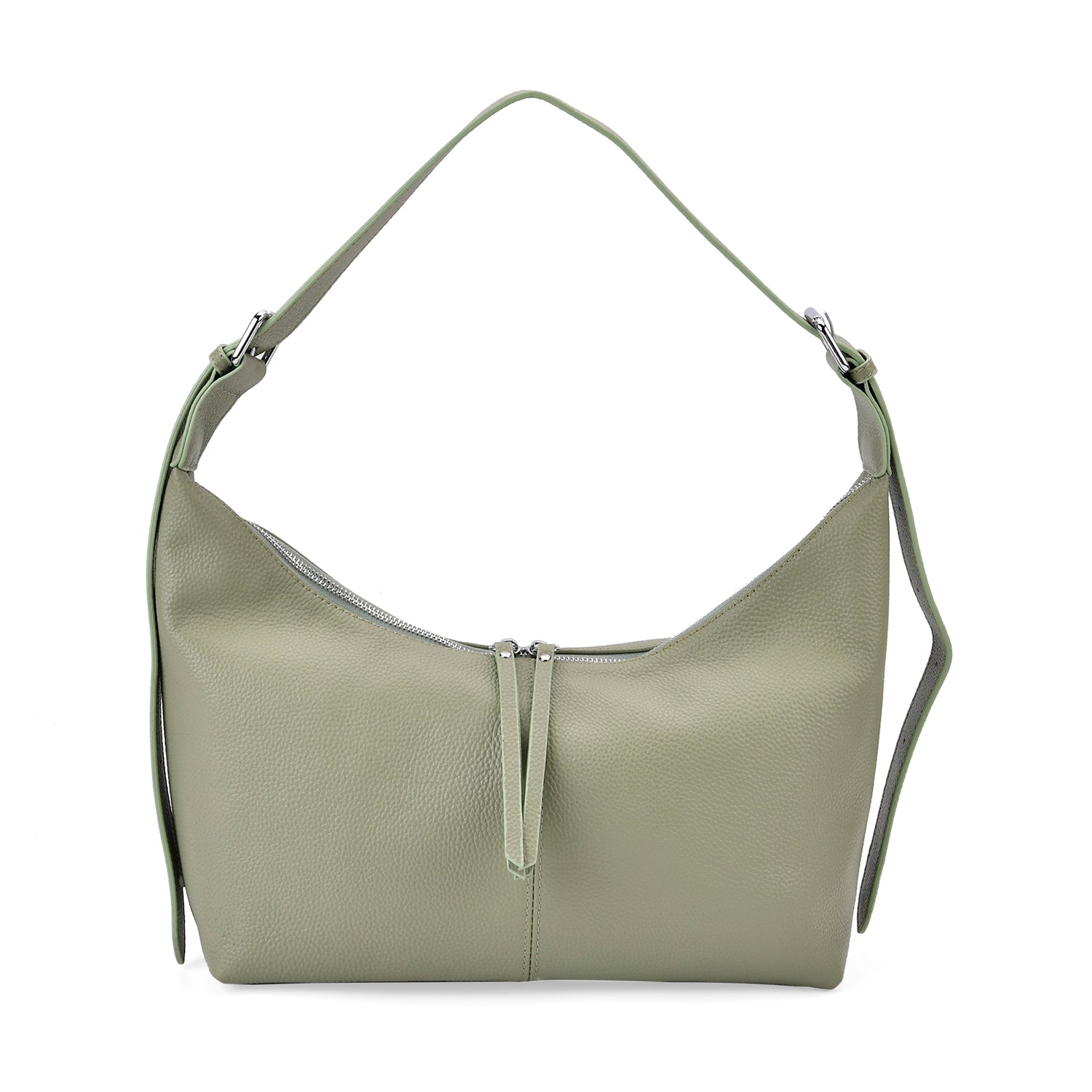 Designer Inspired Genuine Leather Shoulder Bag with Adjustable Strap - Green 8037365 0