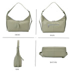 Designer Inspired Genuine Leather Shoulder Bag with Adjustable Strap - Green_8037365_3