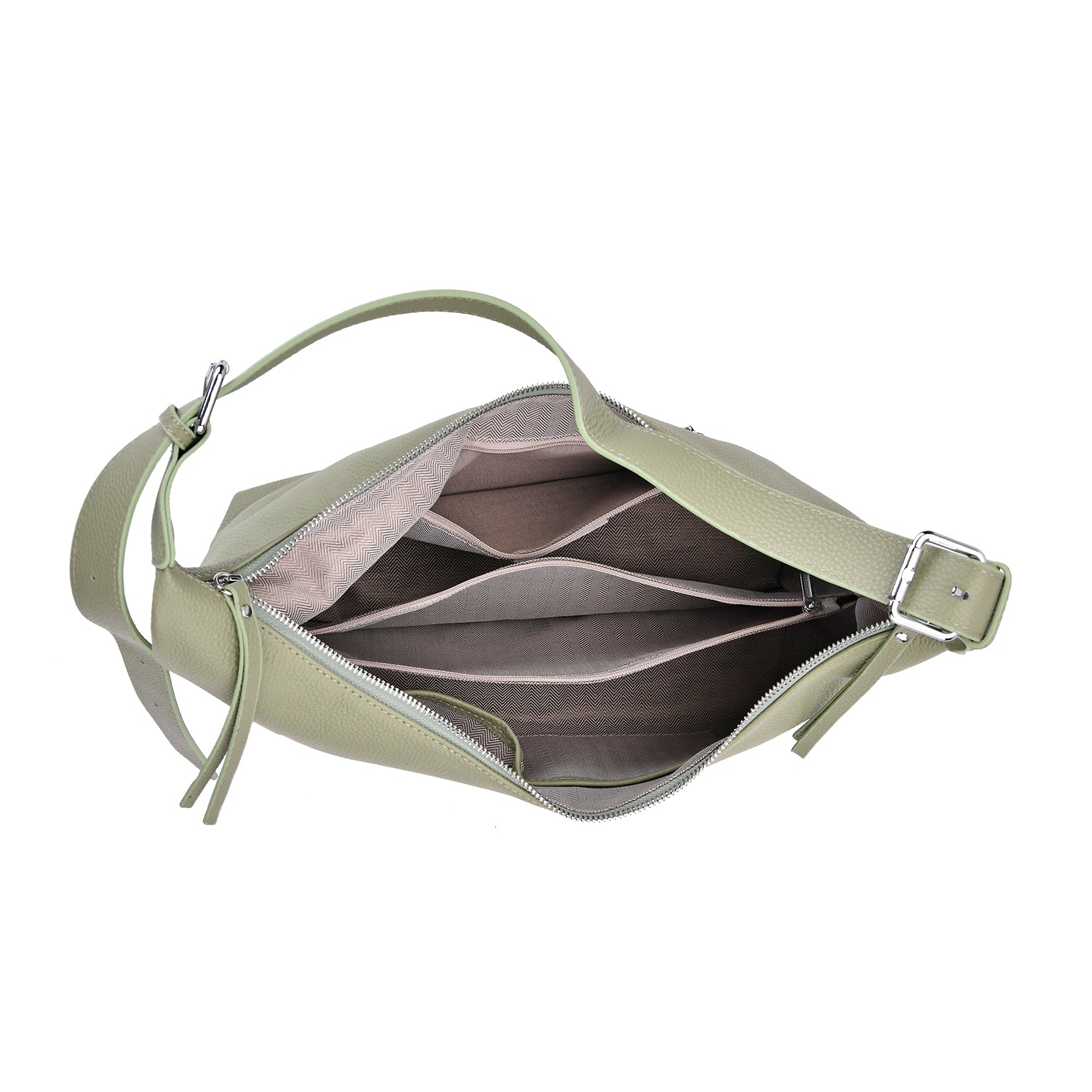 Designer Inspired Genuine Leather Shoulder Bag with Adjustable Strap - Green 8037365 2