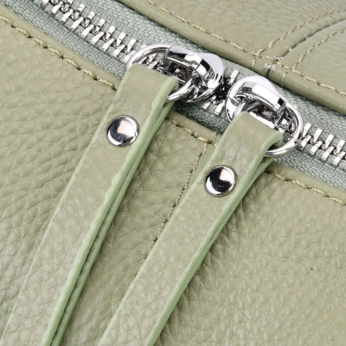 Designer Inspired Genuine Leather Shoulder Bag with Adjustable Strap - Green 8037365 3
