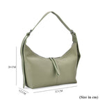 Designer Inspired Genuine Leather Shoulder Bag with Adjustable Strap - Green_8037365_6