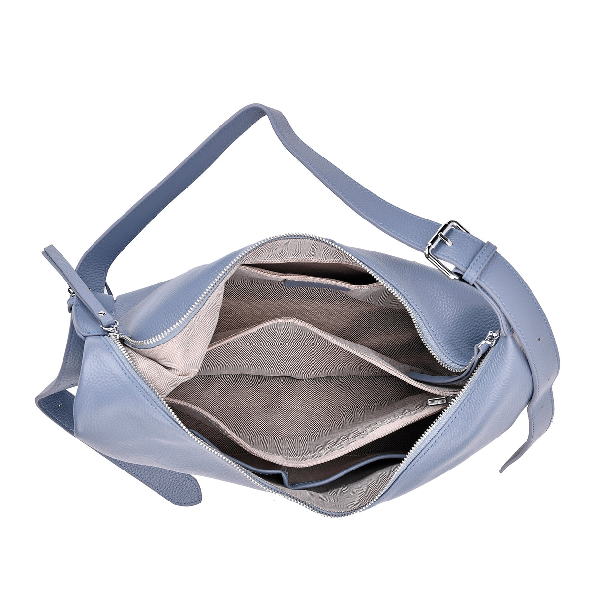 Versatile Genuine Leather Shoulder Bag with Adjustable Strap - Blue 8037366 2