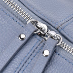 Versatile Genuine Leather Shoulder Bag with Adjustable Strap - Blue_8037366_5