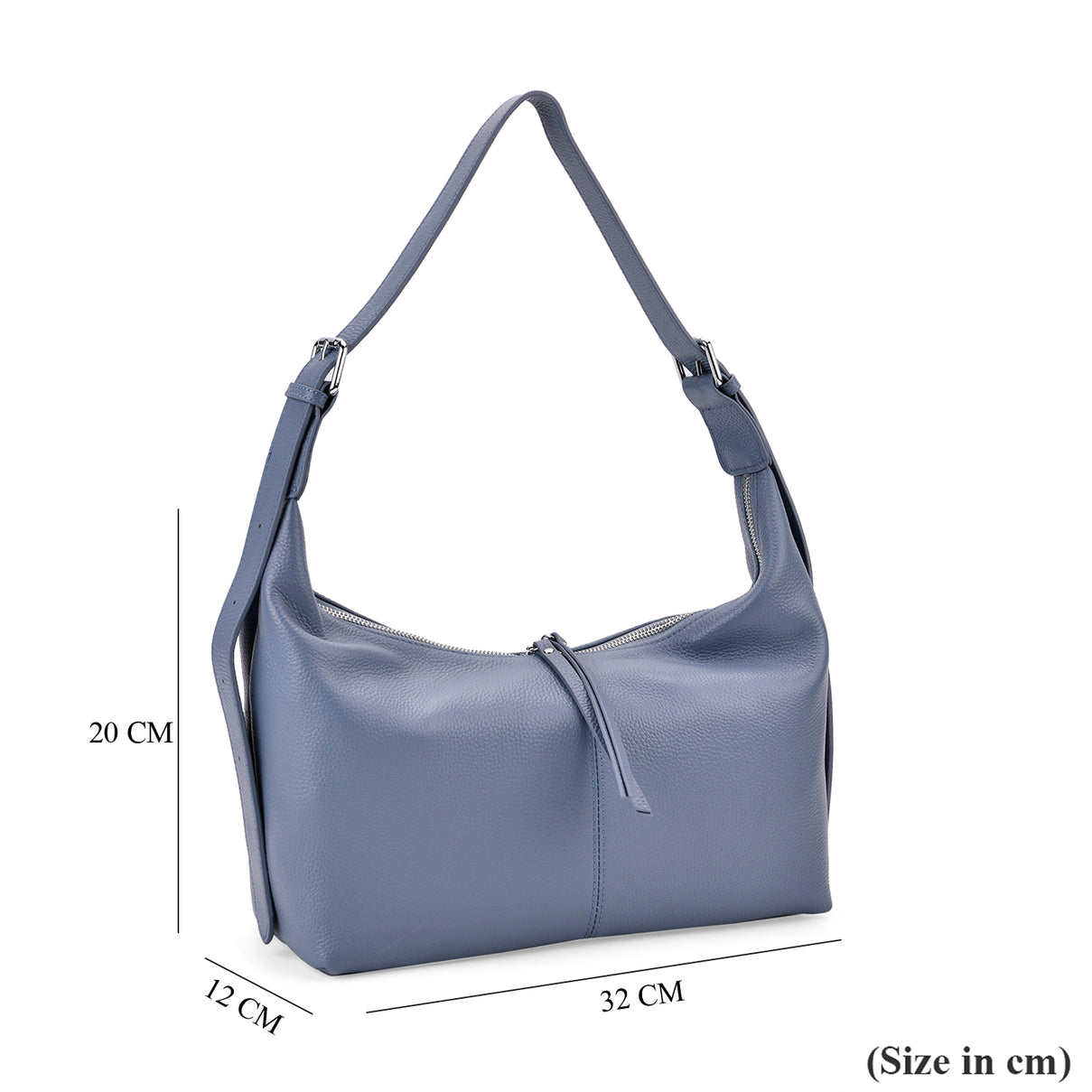 Versatile Genuine Leather Shoulder Bag with Adjustable Strap - Blue 8037366 4