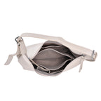 Versatile Genuine Leather Shoulder Bag with Adjustable Strap - White Pearl_8037370_4