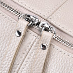 Versatile Genuine Leather Shoulder Bag with Adjustable Strap - White Pearl_8037370_5