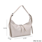 Versatile Genuine Leather Shoulder Bag with Adjustable Strap - White Pearl_8037370_6