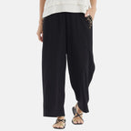 LA MAREY Linen Blend Womens Embroidered Details Relaxed Fit Trousers (Size 20-22) - Black_8037637_3