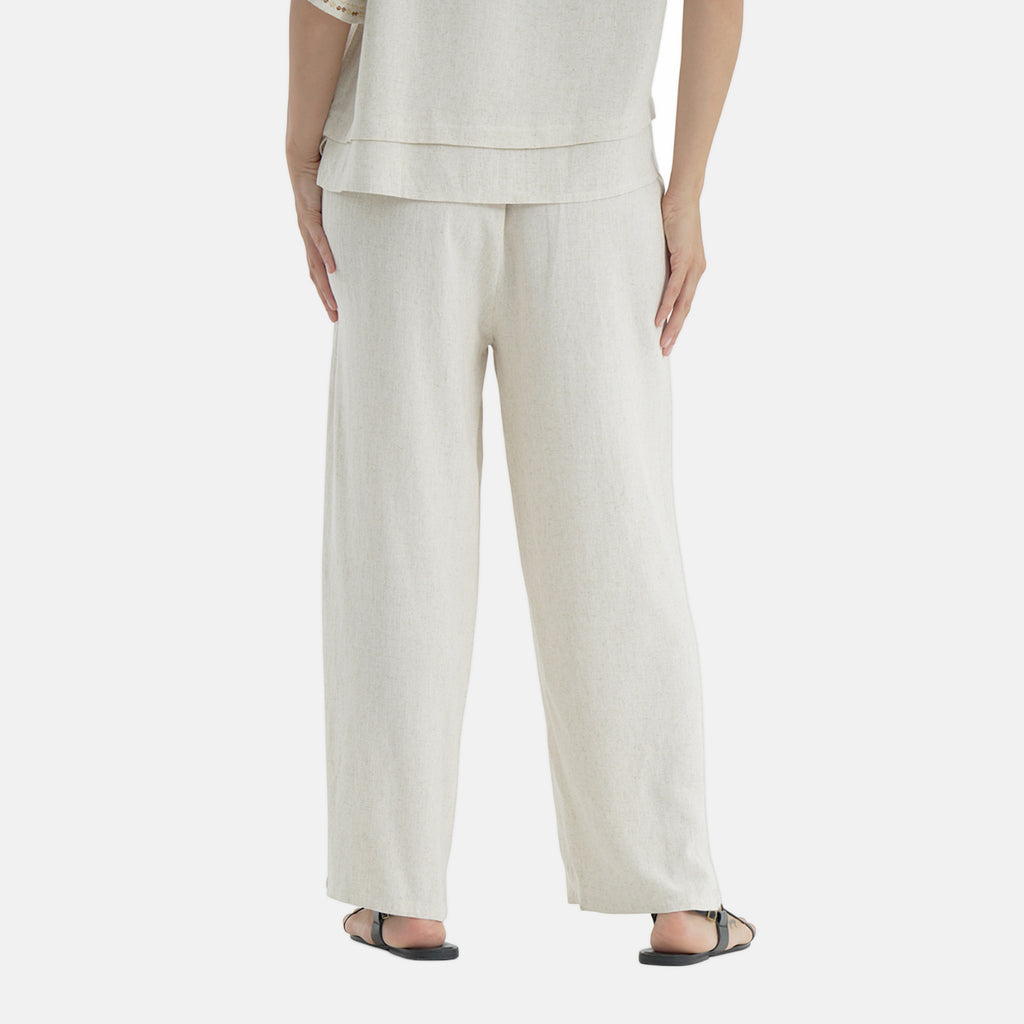 La Marey Embroidered Wide-Leg Trousers (Size 16 To 18) - Cream_8037753_2