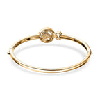 GP Italian Garden Collection - White Zircon, Blue Sapphire Bangle (Size - 7.5) in 18K Vermeil Yellow Gold Plated & Rhodium Overlay Sterling Silver