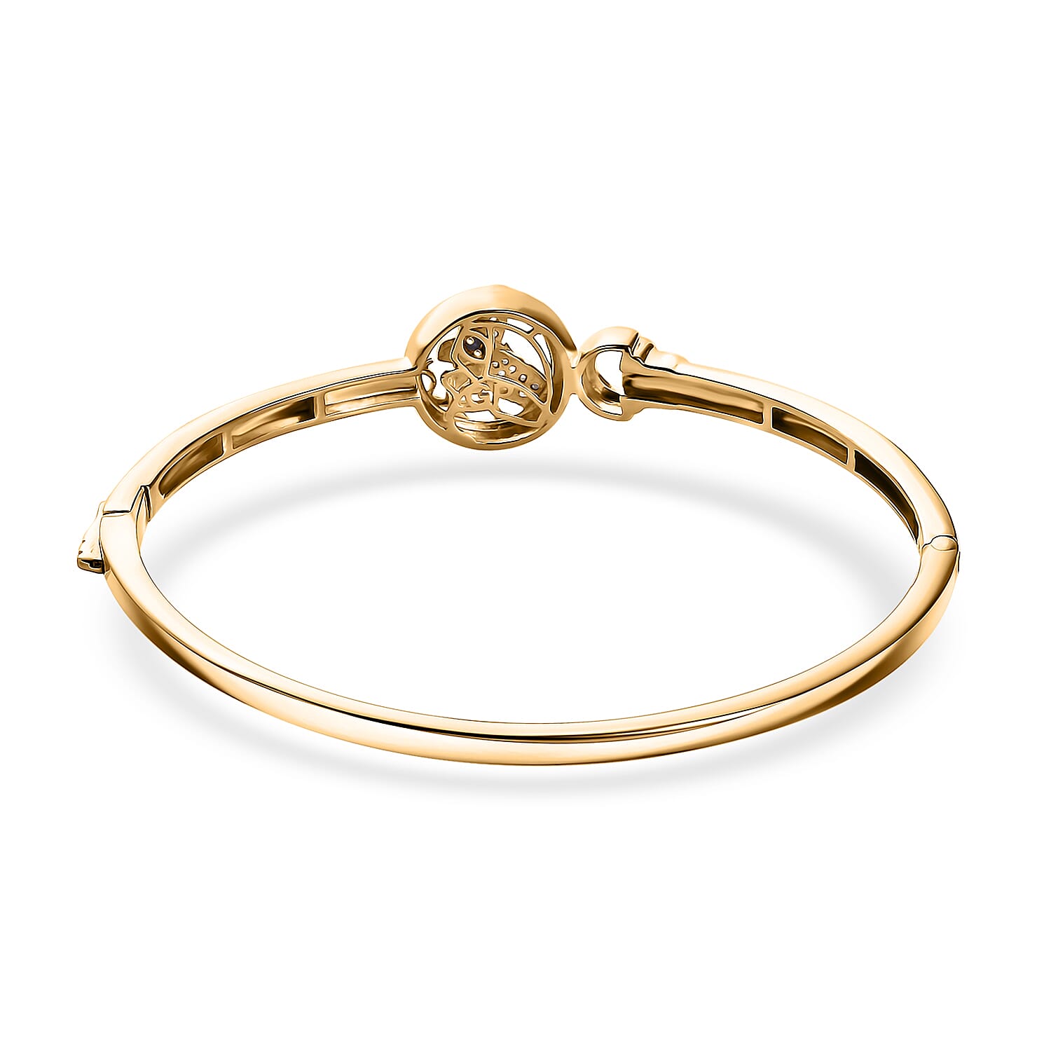 GP Italian Garden Collection - White Zircon Butterfly Openable Bangle (Size - 7.5) in 18K Vermeil Yellow Gold and Rhodium Over Sterling Silver 8038544 5