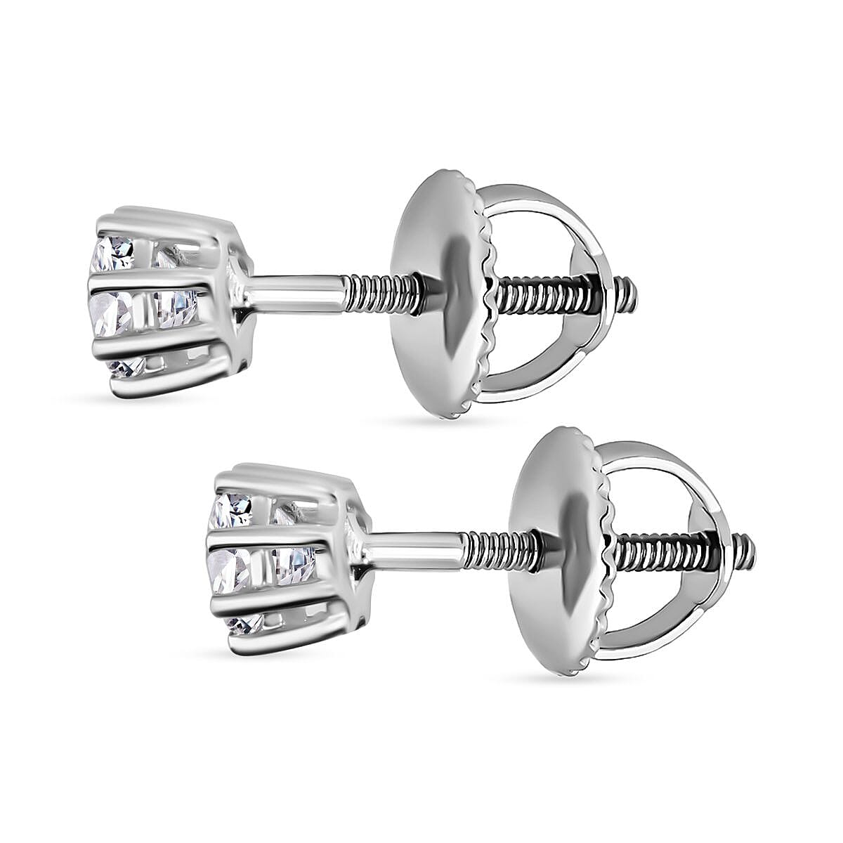 LUXURIANT 1 Ct. Lab Grown Diamond Earring with Screw Back in 950 Platinum SGL Certified 8038574 2