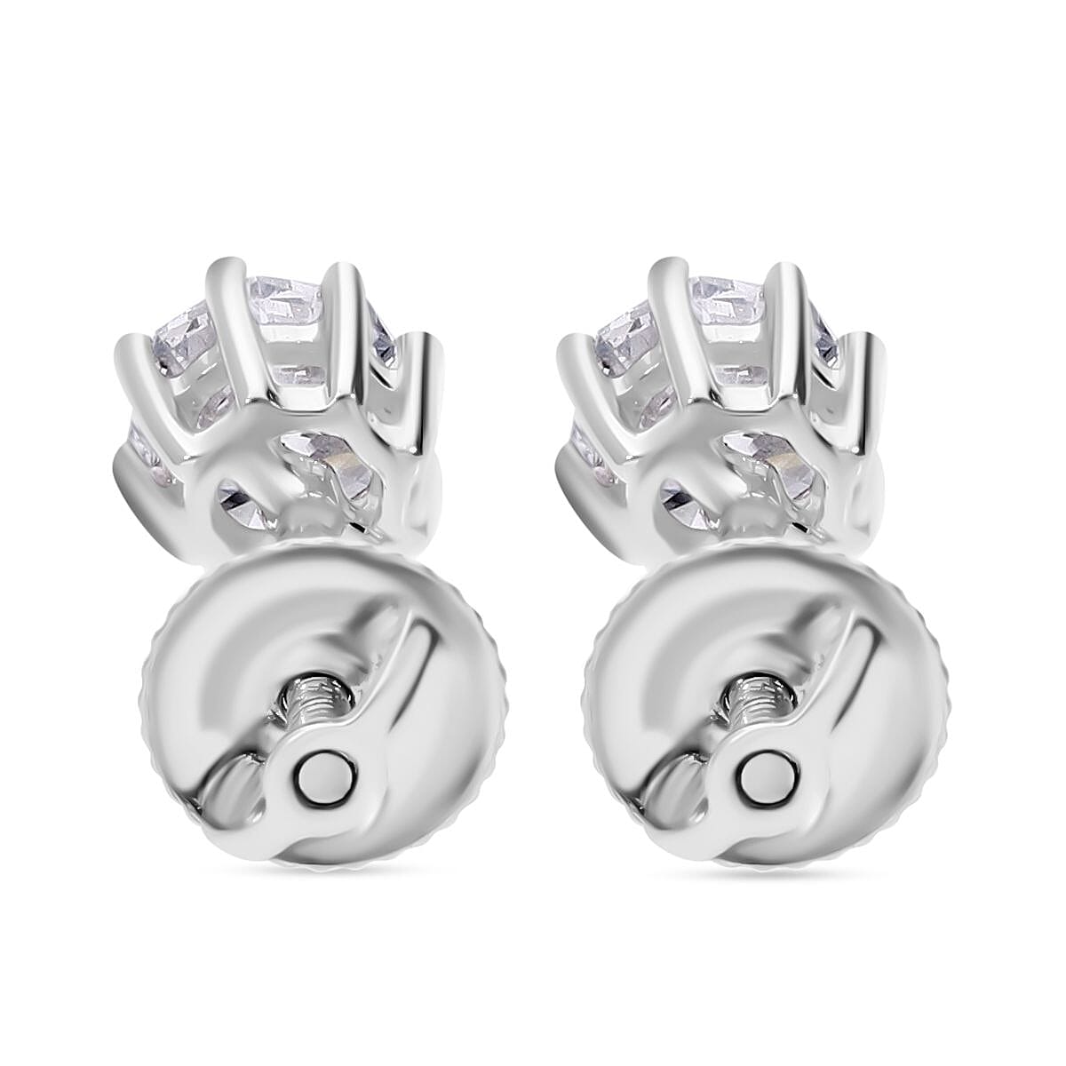 LUXURIANT 1 Ct. Lab Grown Diamond Earring with Screw Back in 950 Platinum SGL Certified 8038574 3