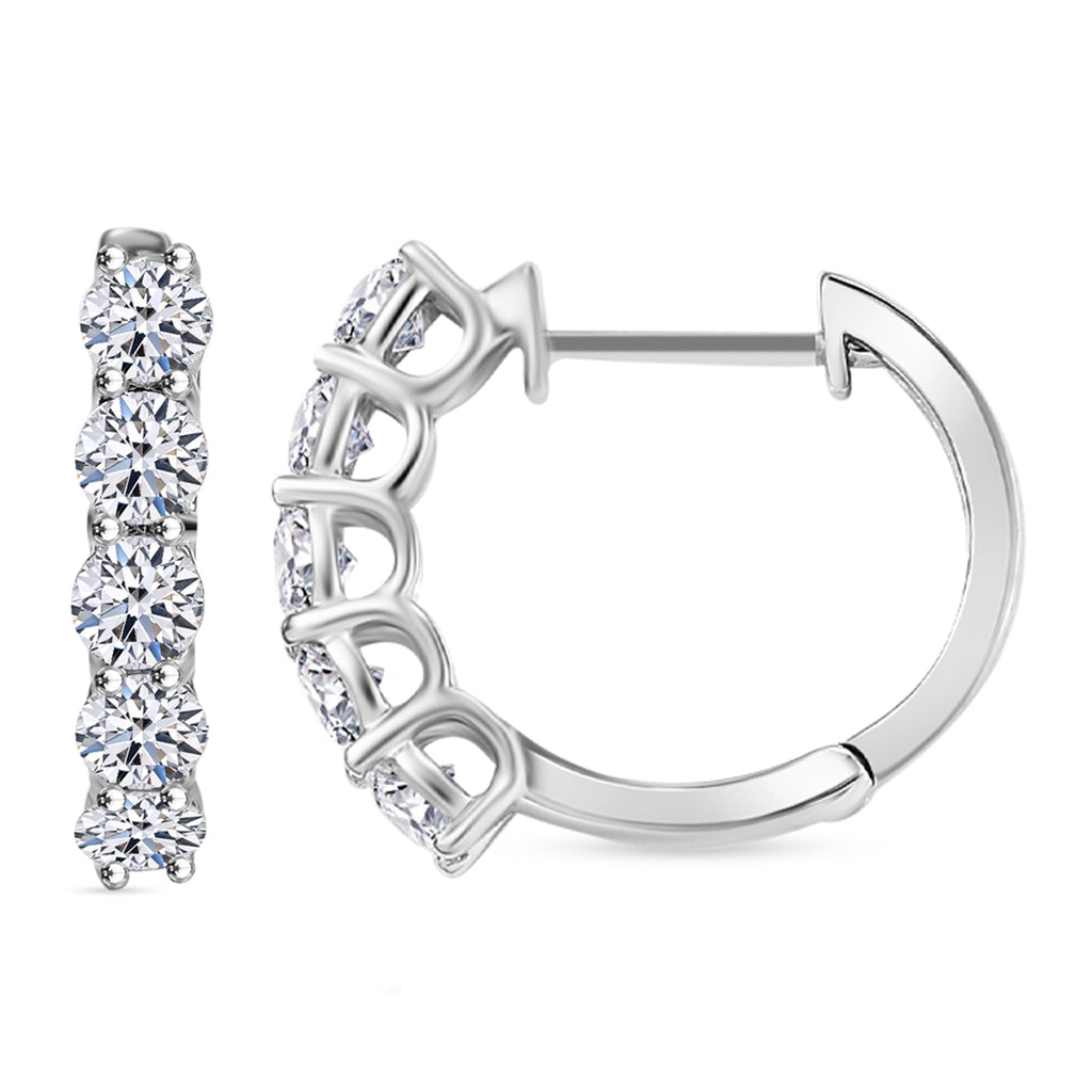 Luxuriant 950 Platinum SGL Certified (VS/EF) Lab Grown Diamond Hoop Earring 1.08 Ct._8040070
