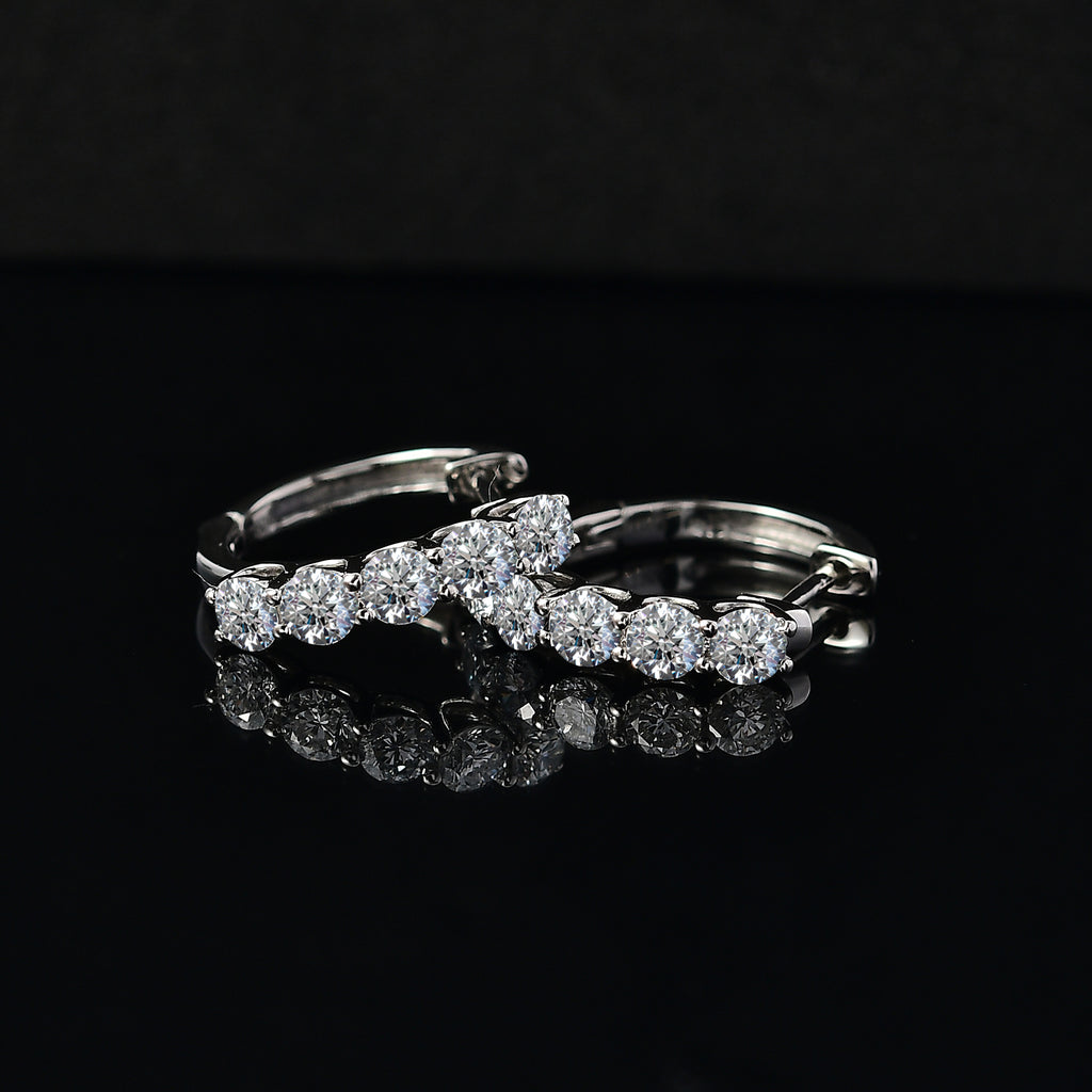 Luxuriant 950 Platinum SGL Certified (VS/EF) Lab Grown Diamond Hoop Earring 1.08 Ct._8040070_1
