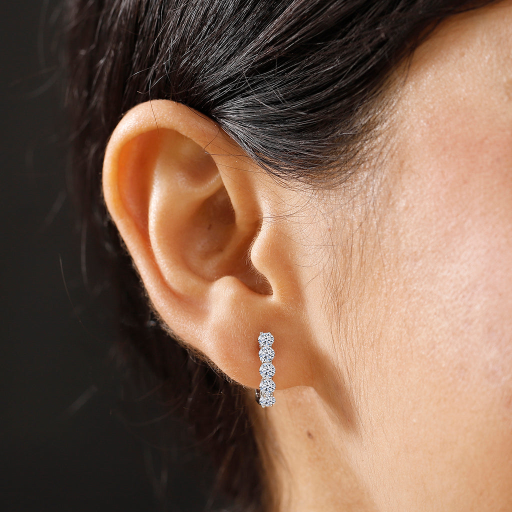 Luxuriant 950 Platinum SGL Certified (VS/EF) Lab Grown Diamond Hoop Earring 1.08 Ct._8040070_2
