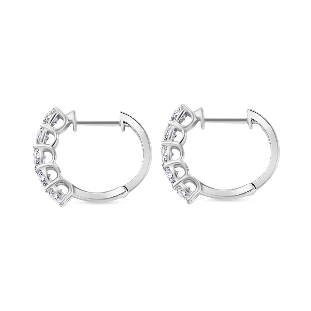 Luxuriant 950 Platinum SGL Certified (VS/EF) Lab Grown Diamond Hoop Earring 1.08 Ct._8040070_3