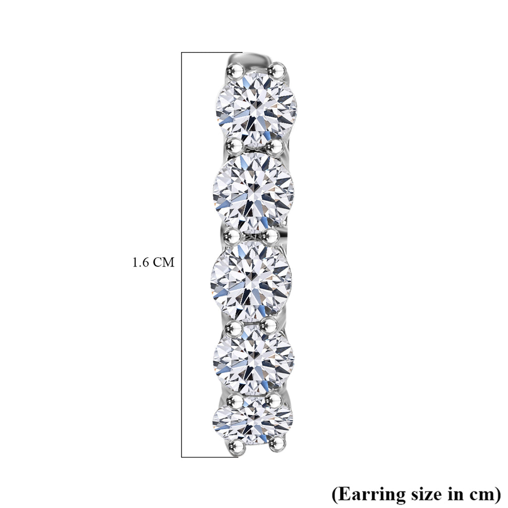 Luxuriant 950 Platinum SGL Certified (VS/EF) Lab Grown Diamond Hoop Earring 1.08 Ct._8040070_4