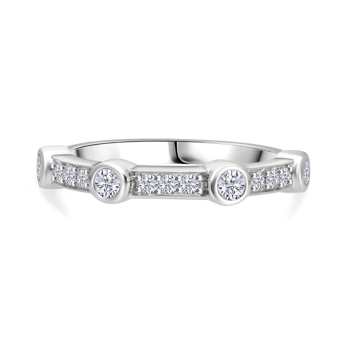 LUXURIANT Lab Grown Diamond Ring in Platinum Overlay Sterling Silver 0.49 Ct. V32602043 0