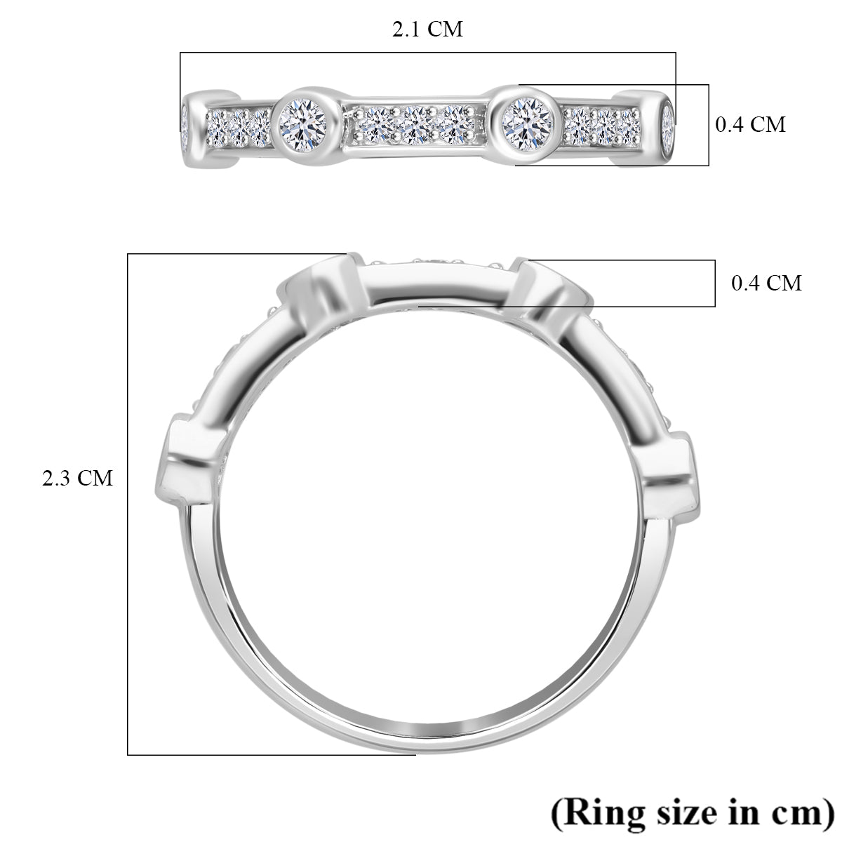 LUXURIANT Lab Grown Diamond Ring in Platinum Overlay Sterling Silver 0.49 Ct. V32602043 4