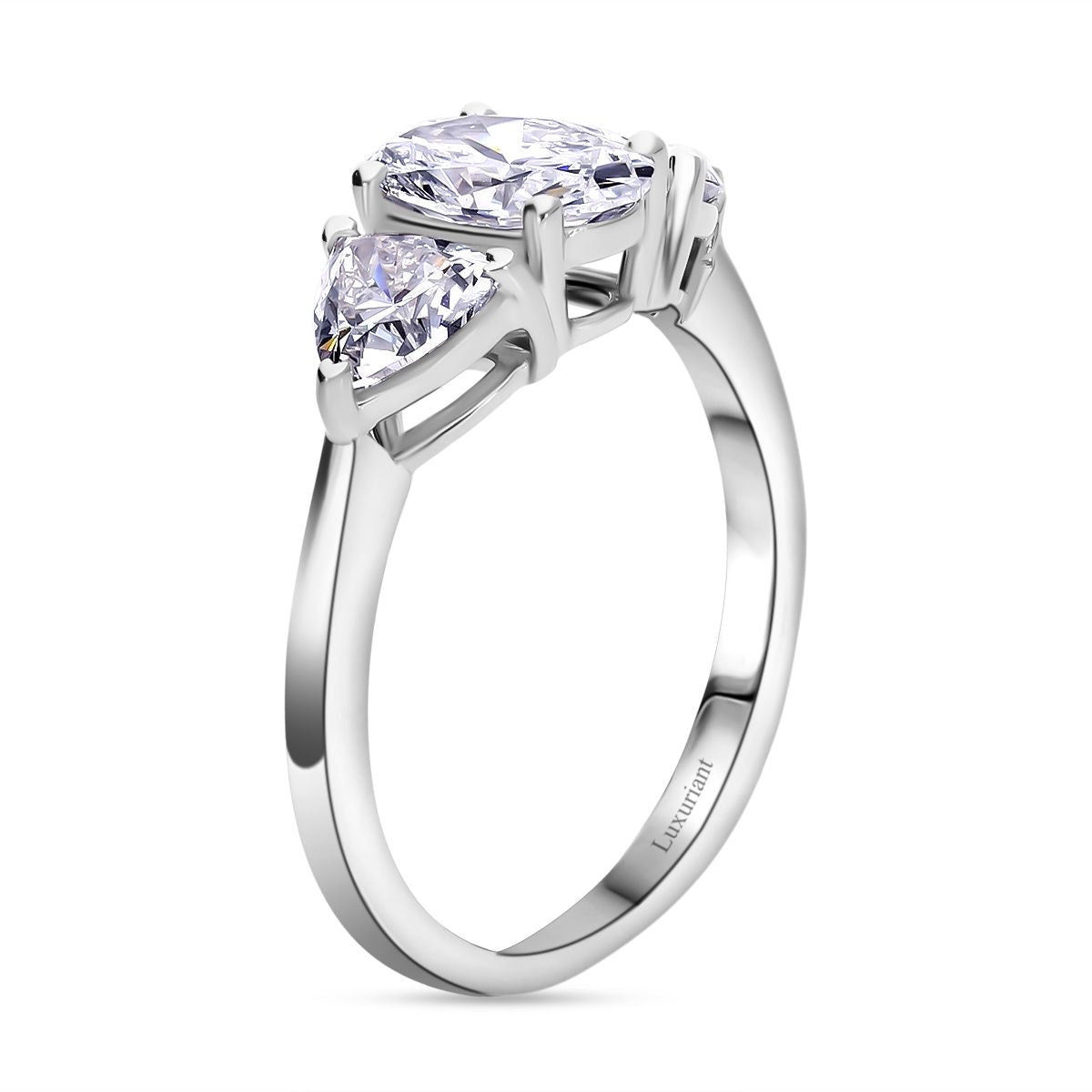 LUXURIANT 2 Ct. Lab Grown Diamond Trilogy Ring in 950 Platinum, SGL Certified 8040846 3