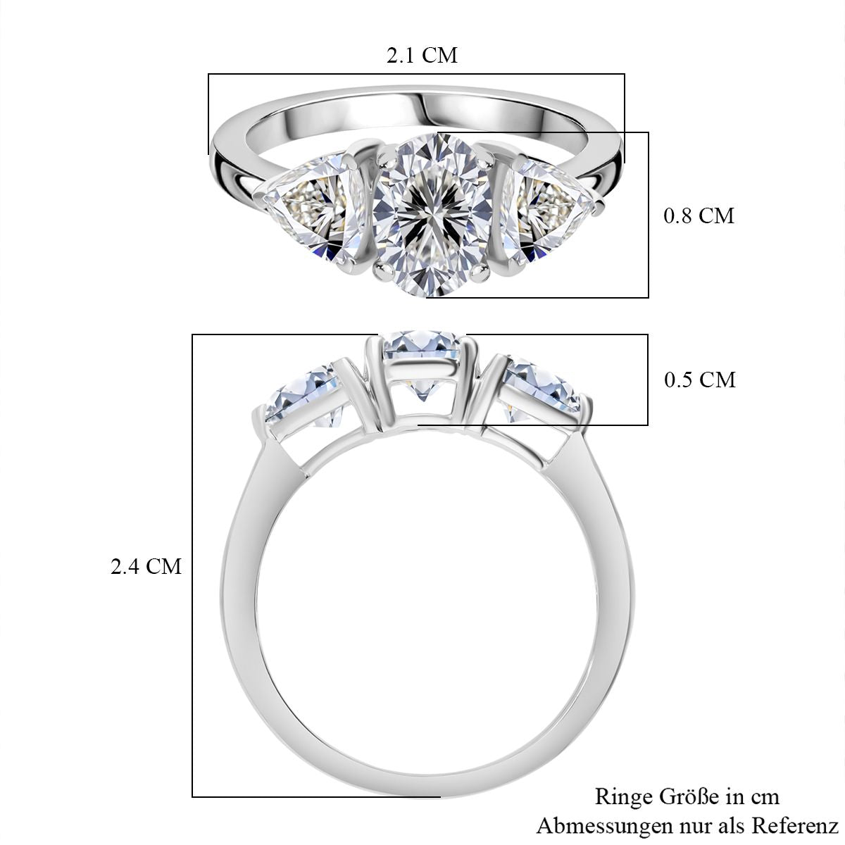 LUXURIANT 2 Ct. Lab Grown Diamond Trilogy Ring in 950 Platinum, SGL Certified 8040846 5