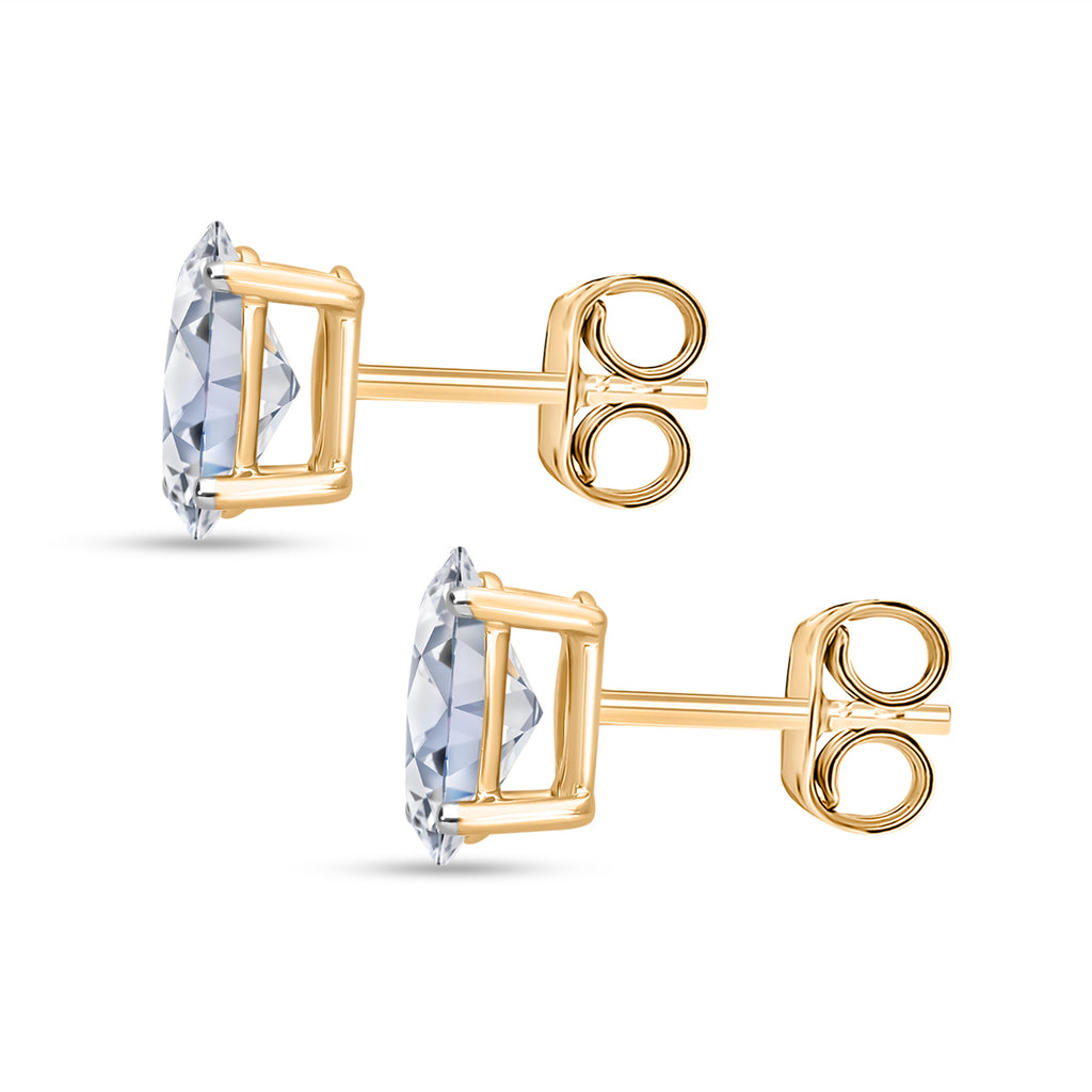 Rachel Galley - 9K Yellow Gold SGL Certified Oval Cut Lab Grown Diamond (VS/G-H) Stud Push Back Earring 2.00 Ct._8040880_2